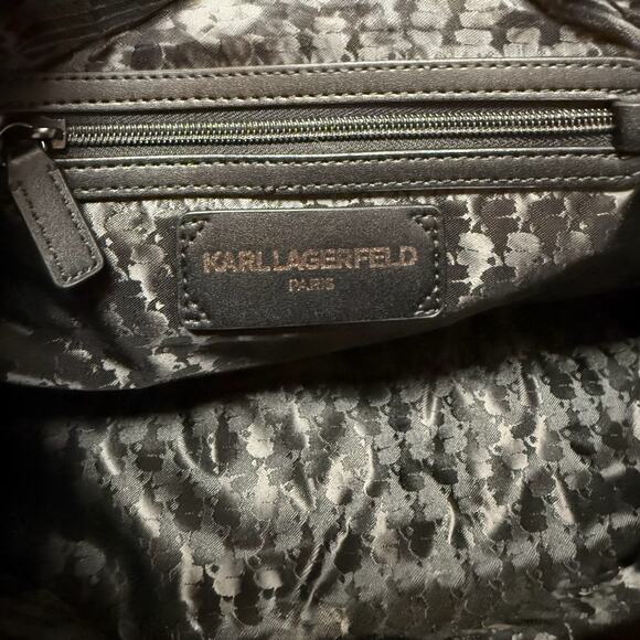 Karl Lagerfeld Purse Paris Agyness Chic Shoulder Bag Purse White Black NWT $650 - Picture 9 of 9